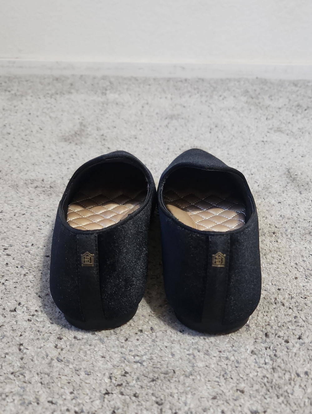 Birdies Starling Velvet Black Flats Smoking Slippers/Flats Size 8 - Picture 3 of 12